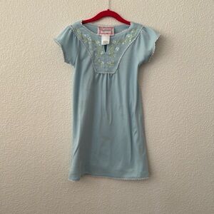 Size (7/8) blue American Girl Beforever Nightgown with floral embroidery